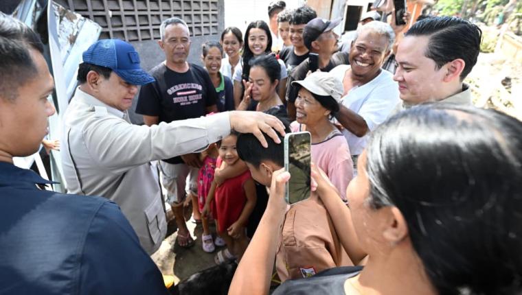 Prabowo Subianto Tinjau Lokasi Banjir di Badung, Bali